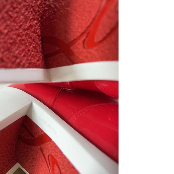 70mm Loubirain Loubi Red Rain Boots Rubber Heeled Bootie E597 - Picture 8 of 11
